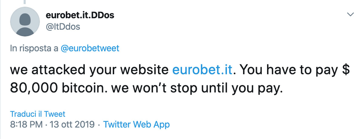 Eurobet attacco hacker