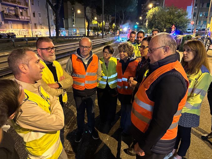 Giubileo Roma – La notte scorsa il sopralluogo del sindaco Gualtieri sui lavori in corso in via Prenestina