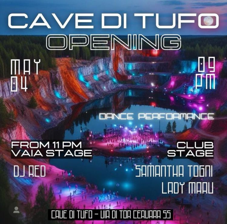 Roma by night – Cave di Tor Cervara, nuovo spazio all’aperto: l’opening domani sera con musica, danza e performance live